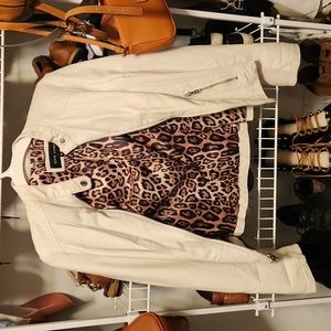 White leather moto jacket